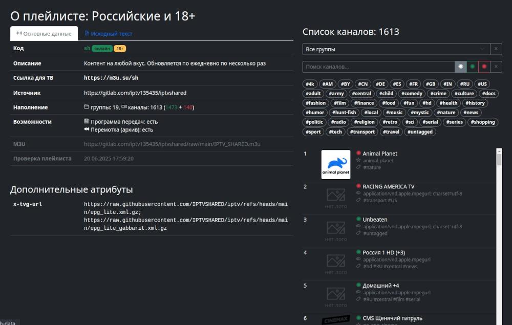 Вкладка "Основная информация"